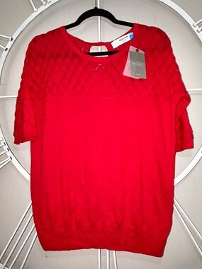 NWT Sparrow by Anthropologie Red Knit Sweater Top